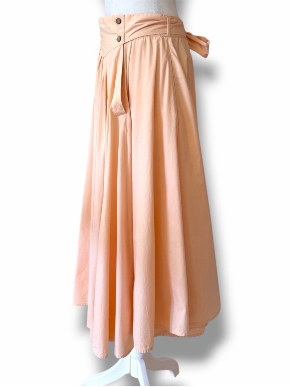 Free People Sunrise Midi Skirt Peach Basque Waist Cotton M Endless Summer - Picture 5 of 10